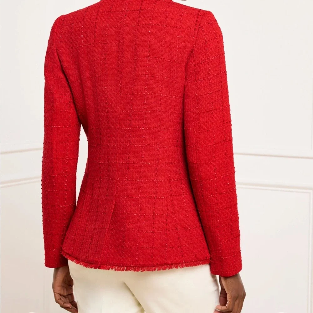 Talbots Red Metallic Tweed Blazer NWT Sz18W - Picture 2 of 10
